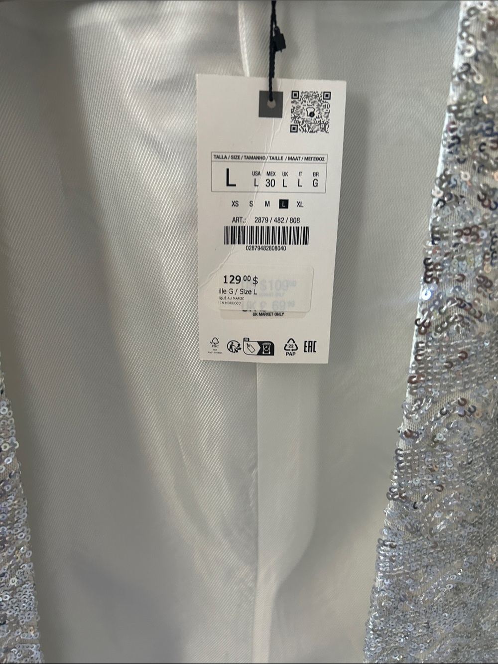 Zara Silver Sequin Blazer and Shorts Set - Picture 3 of 6